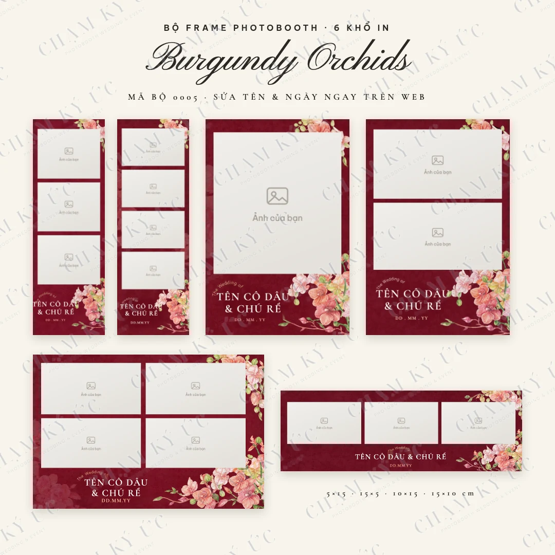 Bộ frame Burgundy Orchids