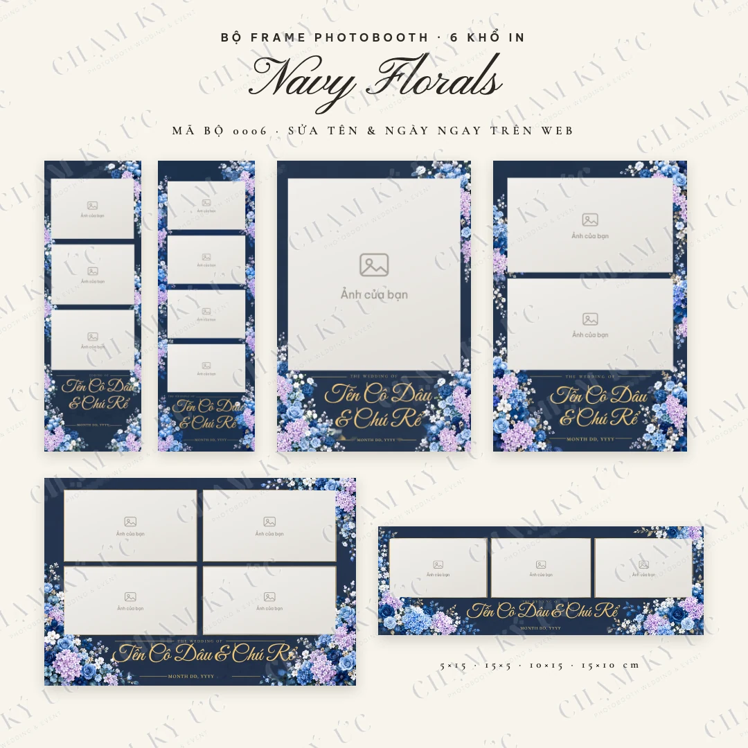 Bộ frame Navy Florals