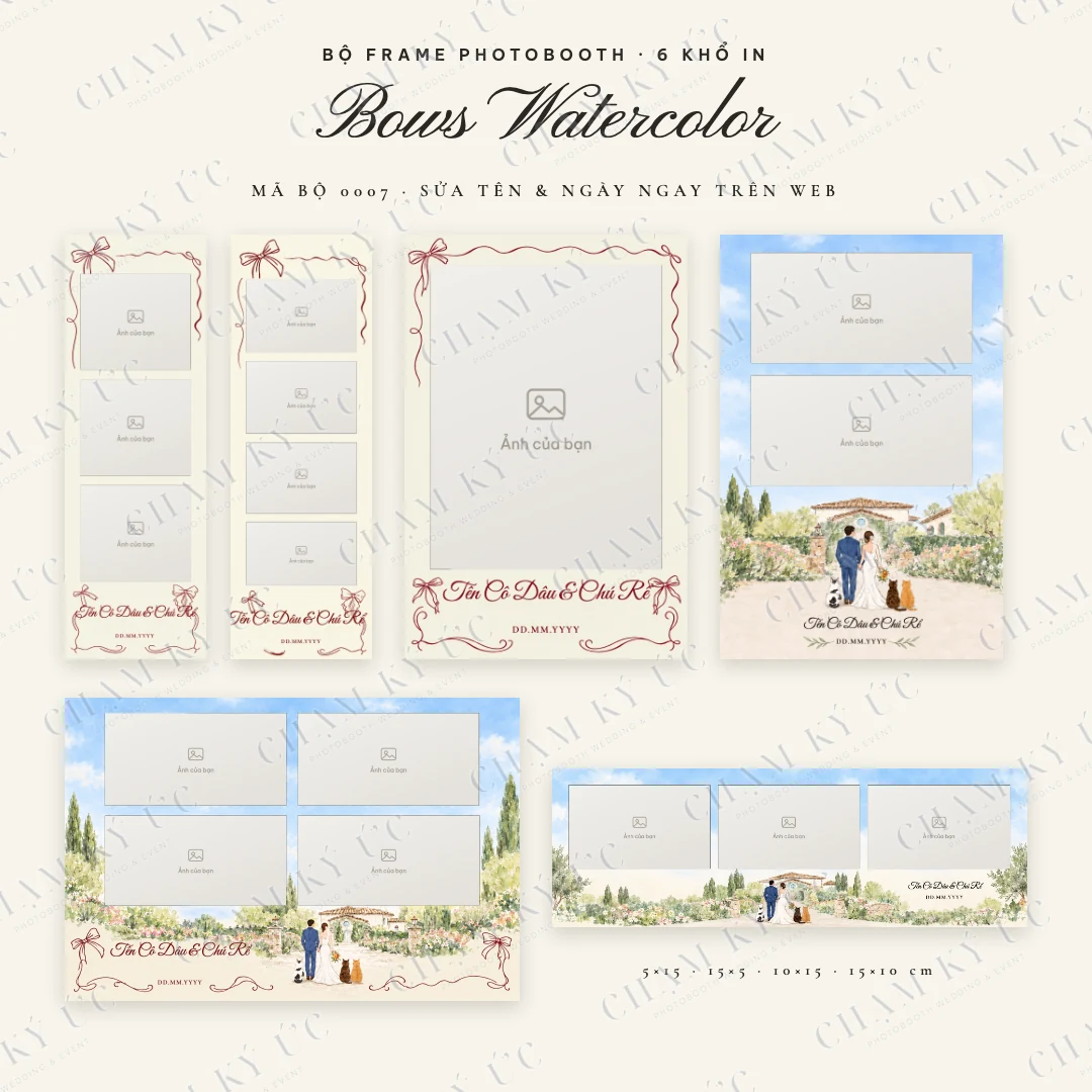Bộ frame Bows Watercolor