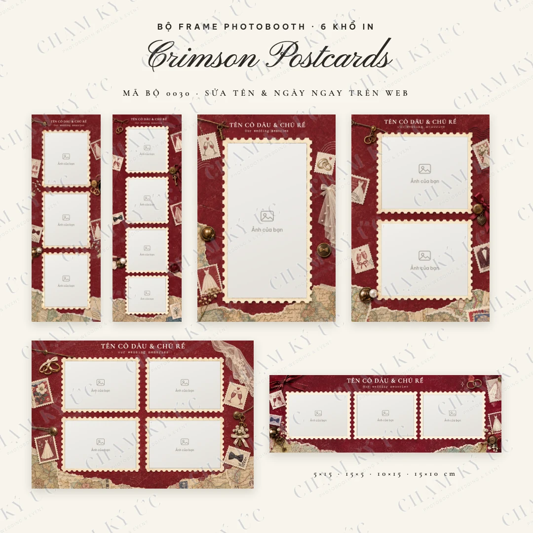Bộ frame Crimson Postcards