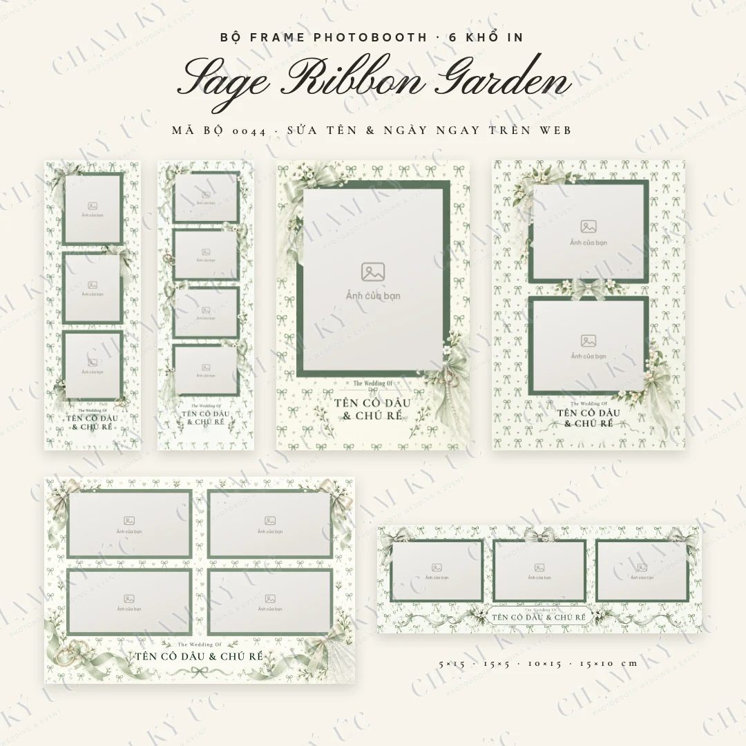 Bộ frame Sage Ribbon Garden